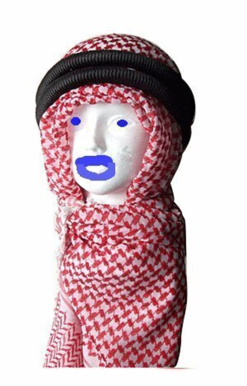 3449 Authentic and NEW Head Shemagh Kafiya Arab Scarf with Agal Red & White